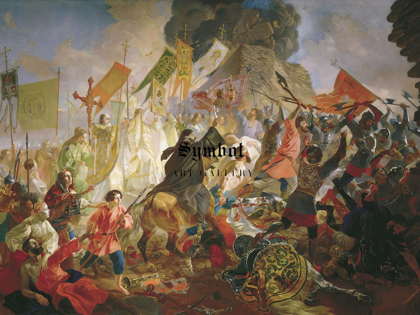 Siege of Pskov By Polish King Stefan Batory by Karl Bryullov 1843, Wall Art Print, Fine Art Reproduction, Museum Quality Decor, Poster