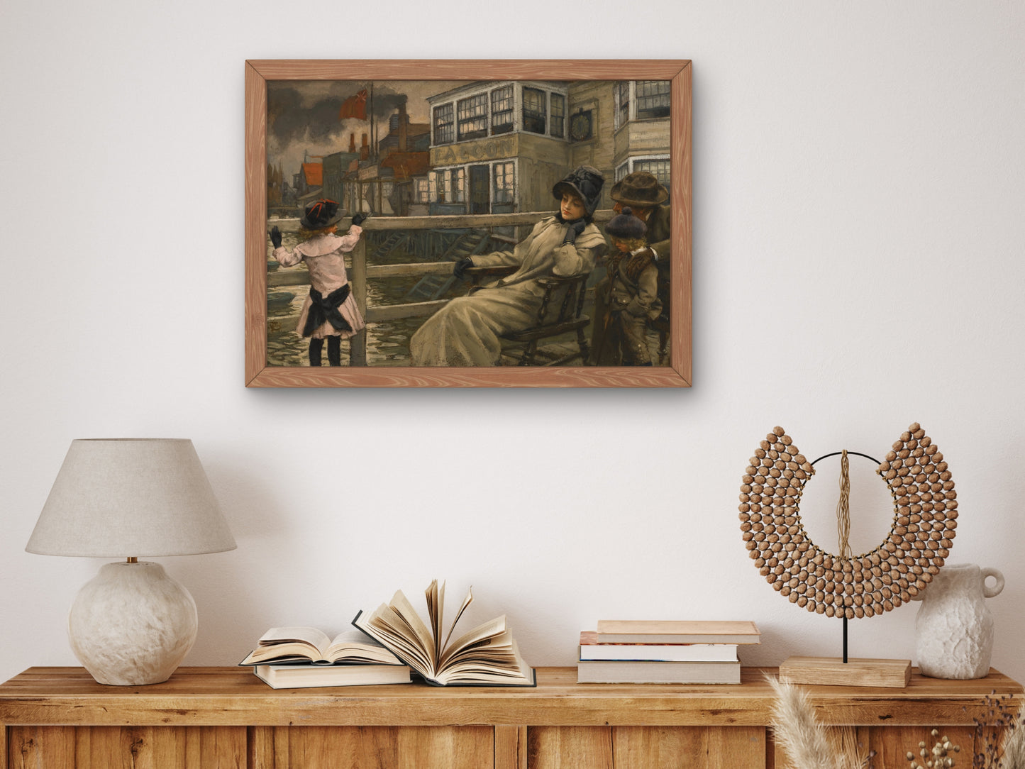 Waiting for the Ferry by James Tissot 1876, Wall Art Print, Fine Art Reproduction, Museum Quality Decor, Poster