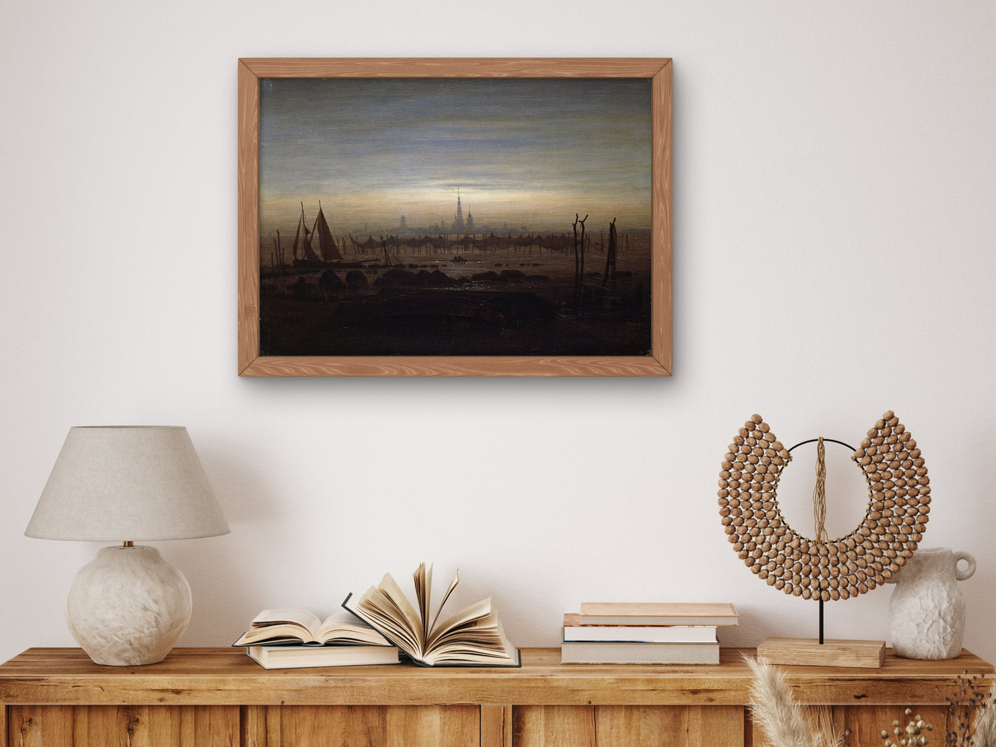 Greifswald in Moonlight by Caspar David Friedrich 1817, Wall Art Print, Fine Art Reproduction, Museum Quality Decor, Poster