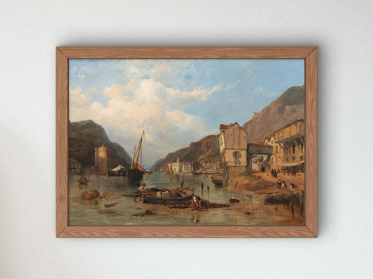 The Port of Pasajes by Clarkson Frederick Stanfield 1853, Wall Art Print, Fine Art Reproduction, Museum Quality Decor, Poster