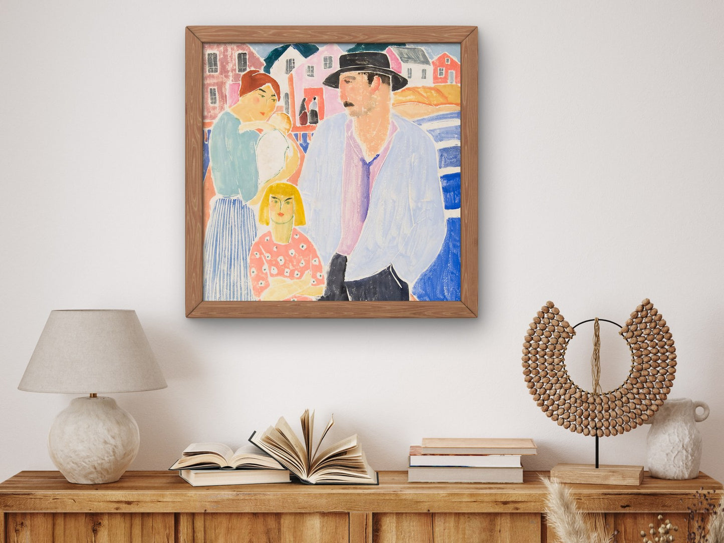 Fisherman's Family by Bror Julius Olsson Nordfeldt 1916, Wall Art Print, Fine Art Reproduction, Museum Quality Decor, Poster