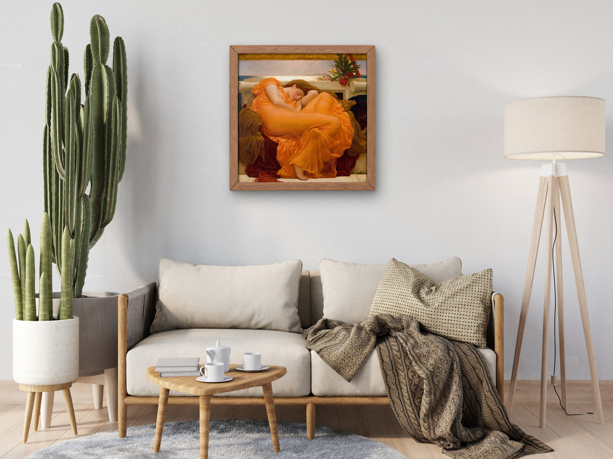 Flaming June by Frederic Leighton 1895, Wall Art Print, Fine Art Reproduction, Museum Quality Decor, Poster