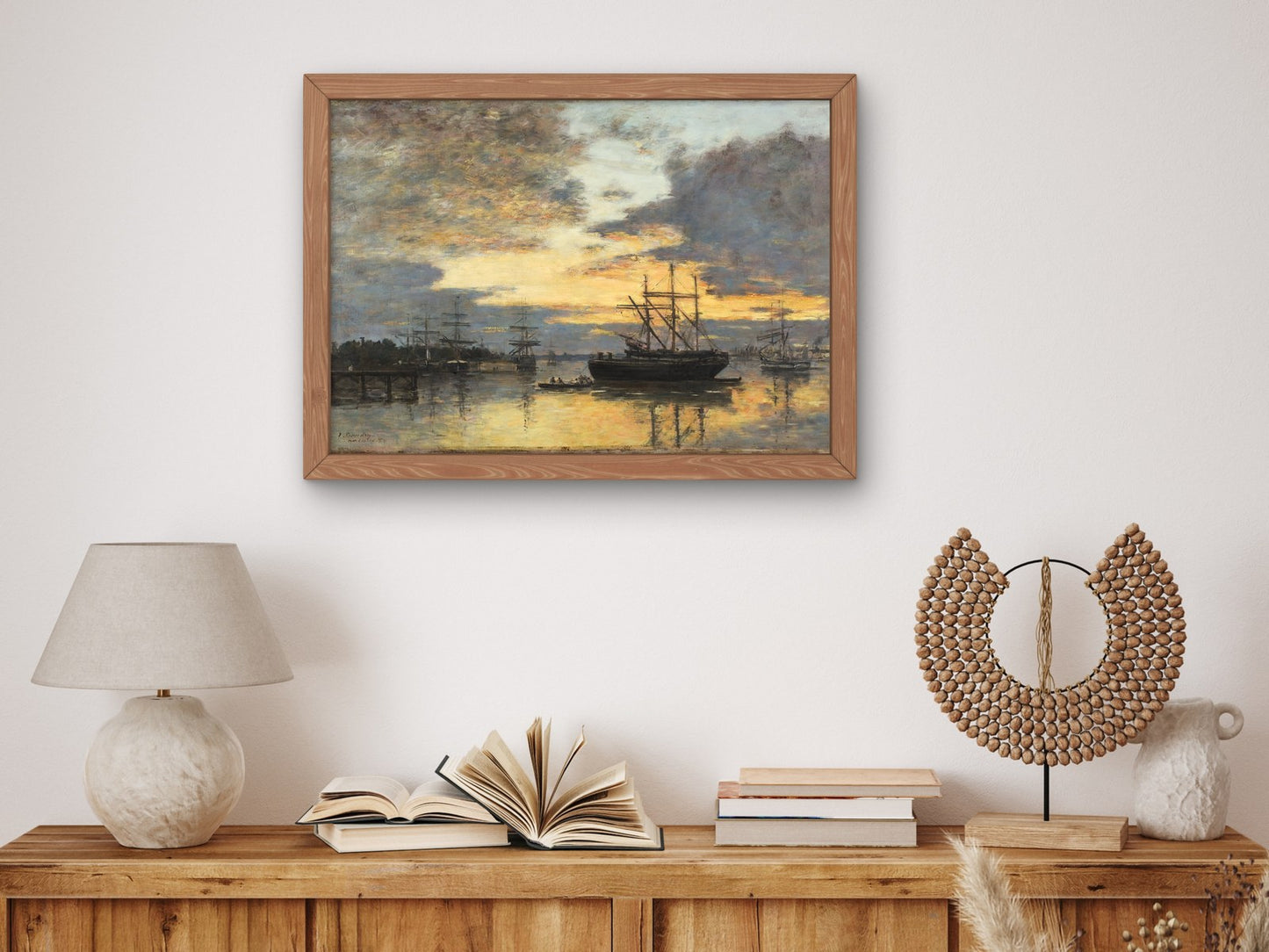 Bordeaux In the Harbor by Eugène Boudin 1880, Wall Art Print, Fine Art Reproduction, Museum Quality Decor, Poster
