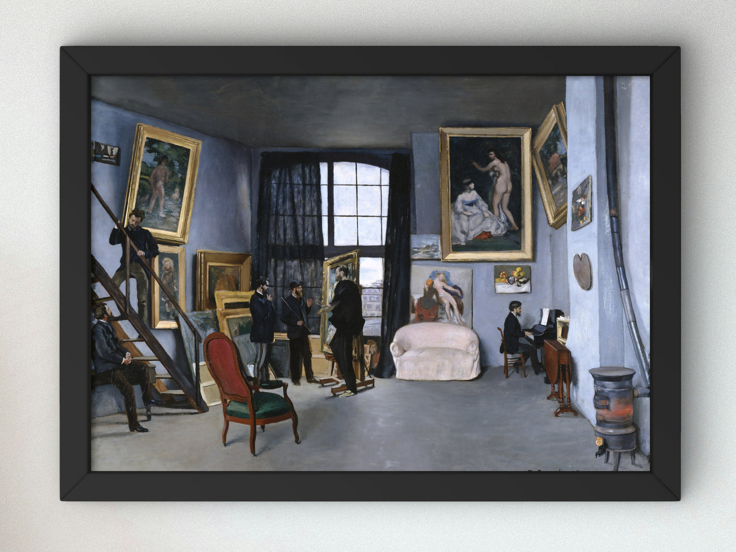 Bazille's Studio by Frédéric Bazille 1870, Wall Art Print, Fine Art Reproduction, Museum Quality Decor, Poster