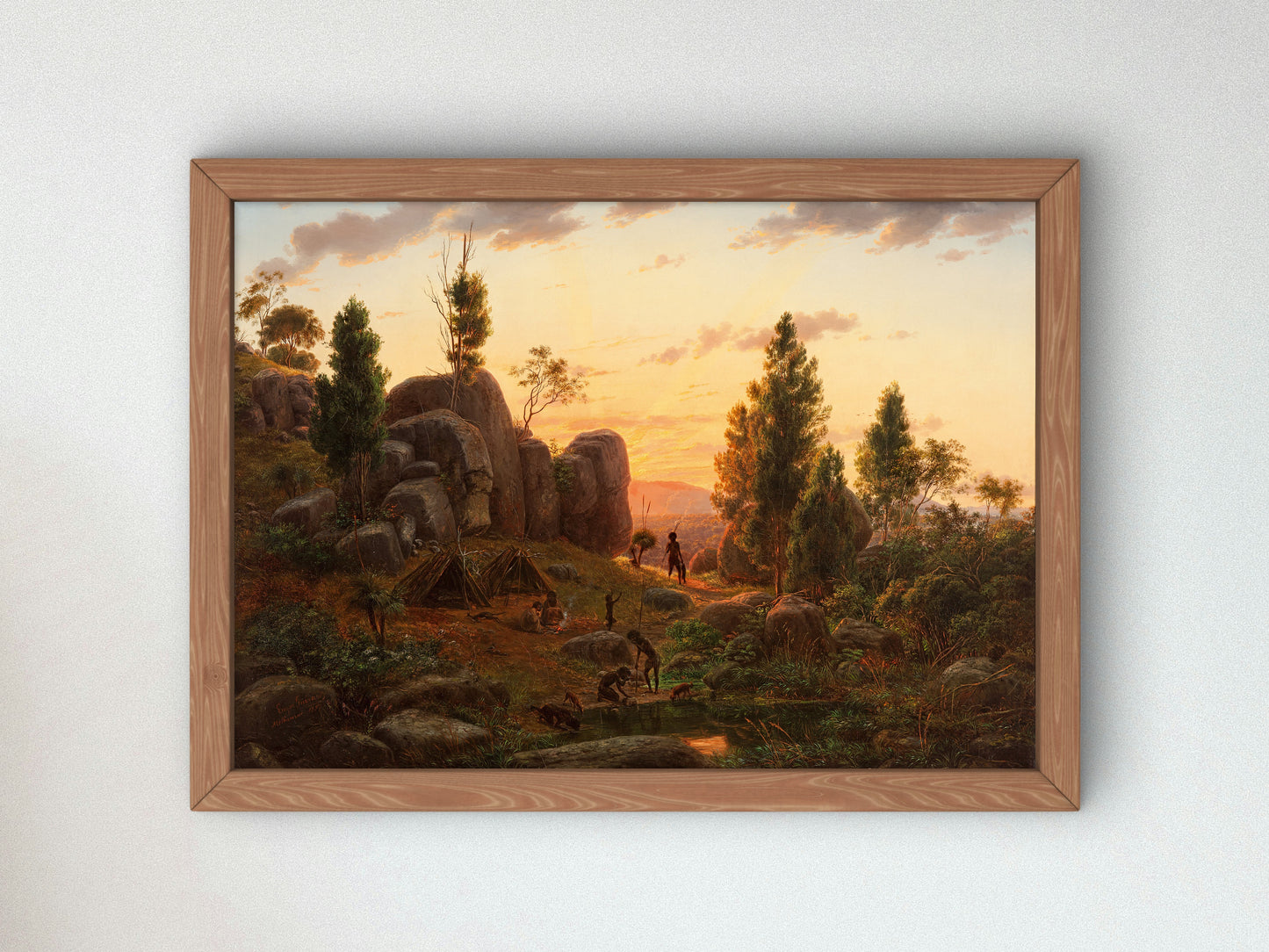Stony Rises Lake Corangamite by Eugene von Guérard 1857, Wall Art Print, Fine Art Reproduction, Museum Quality Decor, Poster
