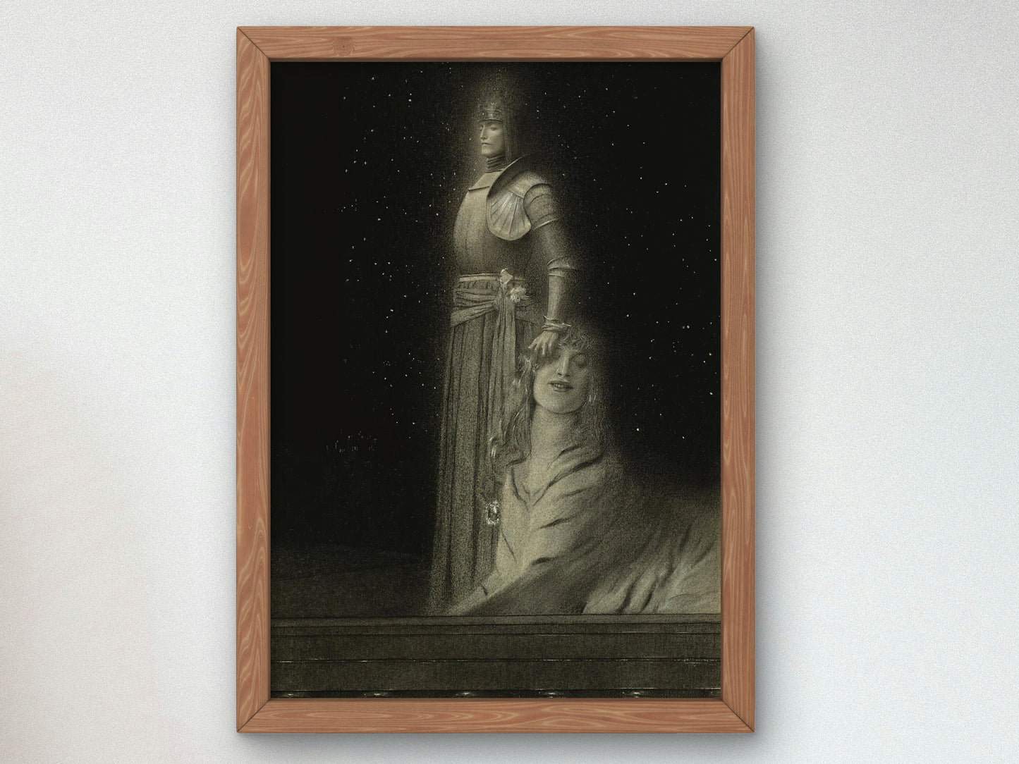 With Verhaeren, An Angel by Fernand Khnopff 1918, Wall Art Print, Fine Art Reproduction, Museum Quality Decor, Poster