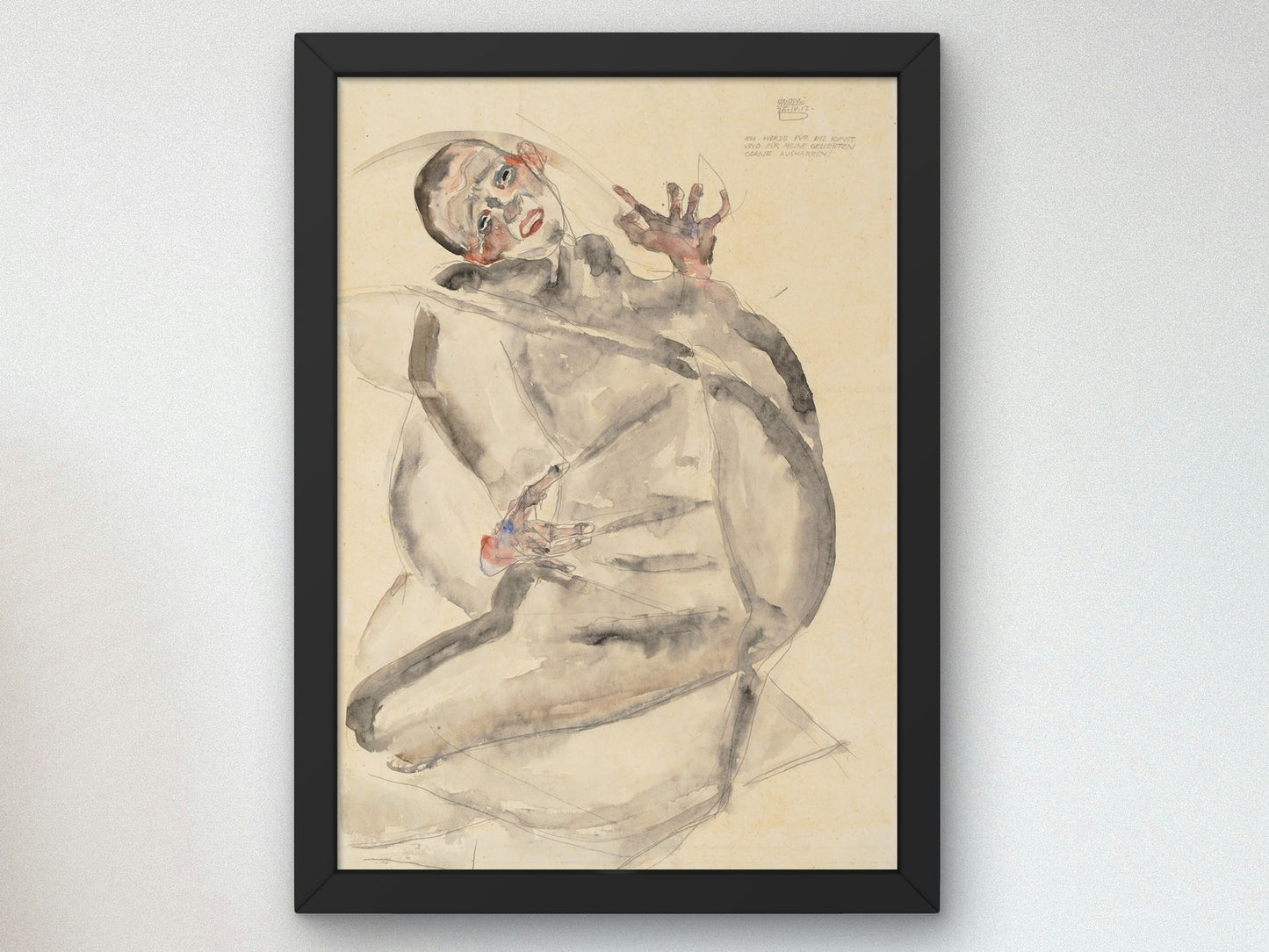I Will Gladly Endure for Art and My Loved Ones by Egon Schiele 1912, Wall Art Print, Fine Art Reproduction, Museum Quality Decor, Poster