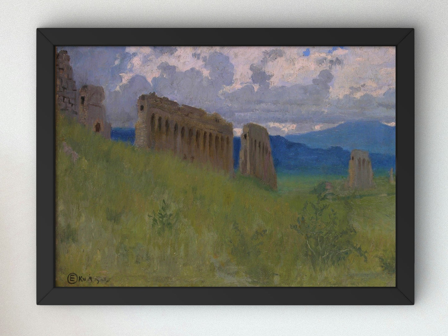 Roman Aqueducts by Edward Okun, Wall Art Print, Fine Art Reproduction, Museum Quality Decor, Poster