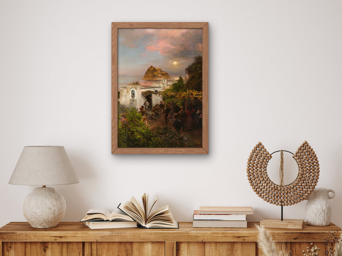 View of Ischia by Oswald Achenbach 1894, Wall Art Print, Fine Art Reproduction, Museum Quality Decor, Poster