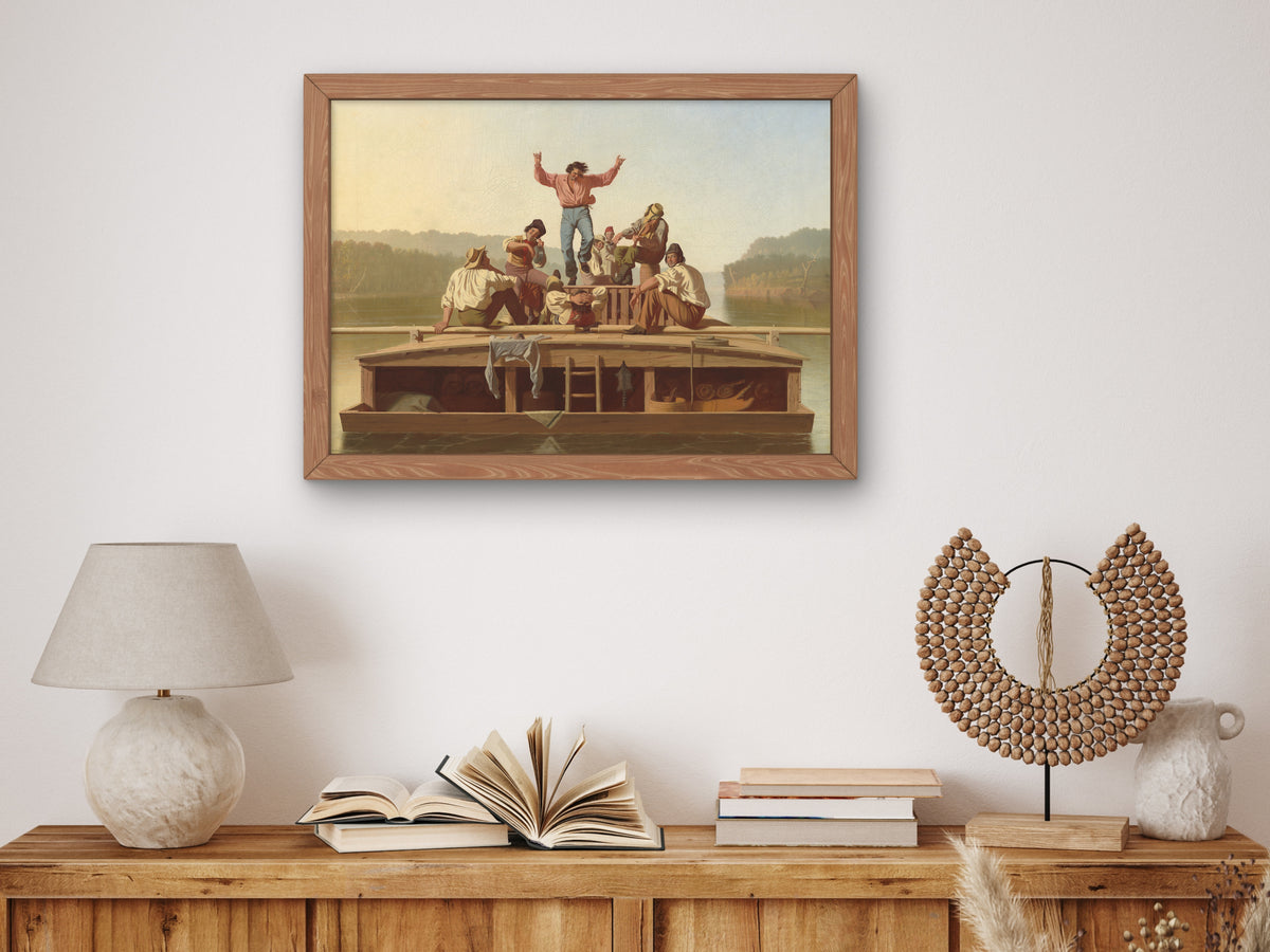The Jolly Flatboatmen by George Caleb Bingham 1846, Wall Art Print, Fine Art Reproduction, Museum Quality Decor, Poster