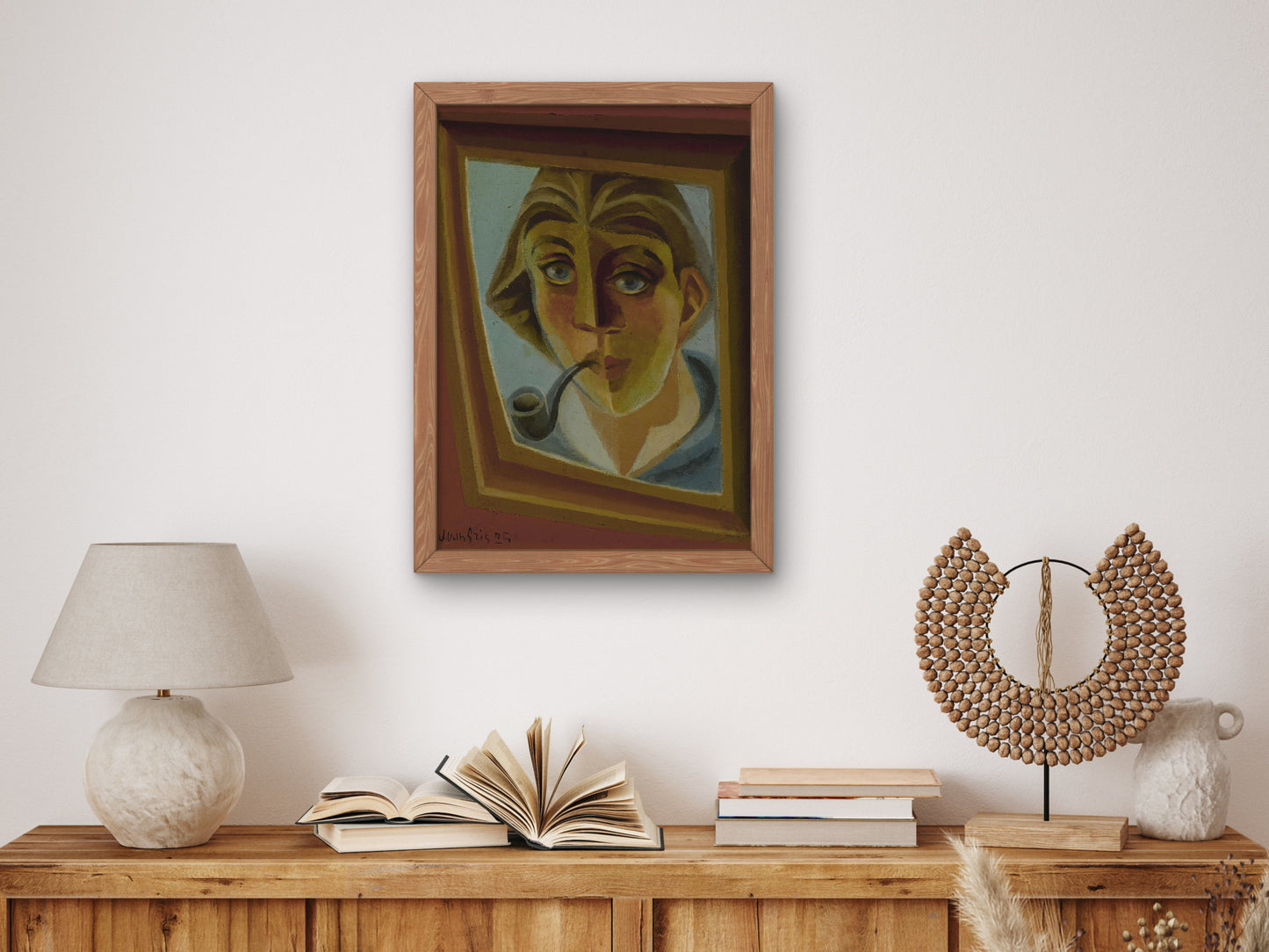 Man with a Pipe by Juan Gris 1925, Wall Art Print, Fine Art Reproduction, Museum Quality Decor, Poster