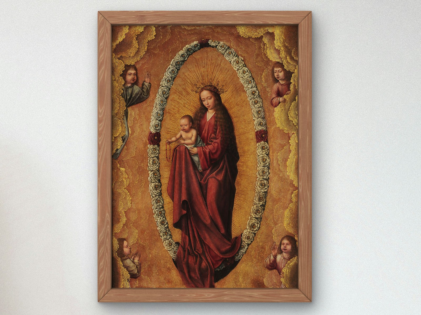 Virgin of the Rosary by Quentin Metsys 1520, Wall Art Print, Fine Art Reproduction, Museum Quality Decor, Poster