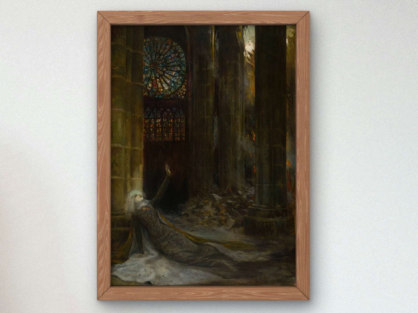 Intérieur de cathédrale by Georges Antoine Rochegrosse 1915, Wall Art Print, Fine Art Reproduction, Museum Quality Decor, Poster