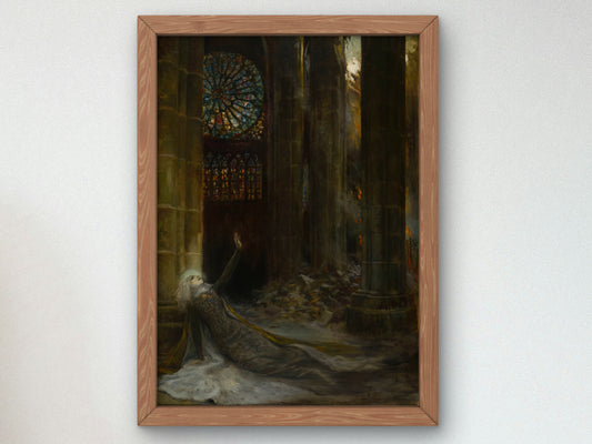 Intérieur de cathédrale by Georges Antoine Rochegrosse 1915, Wall Art Print, Fine Art Reproduction, Museum Quality Decor, Poster