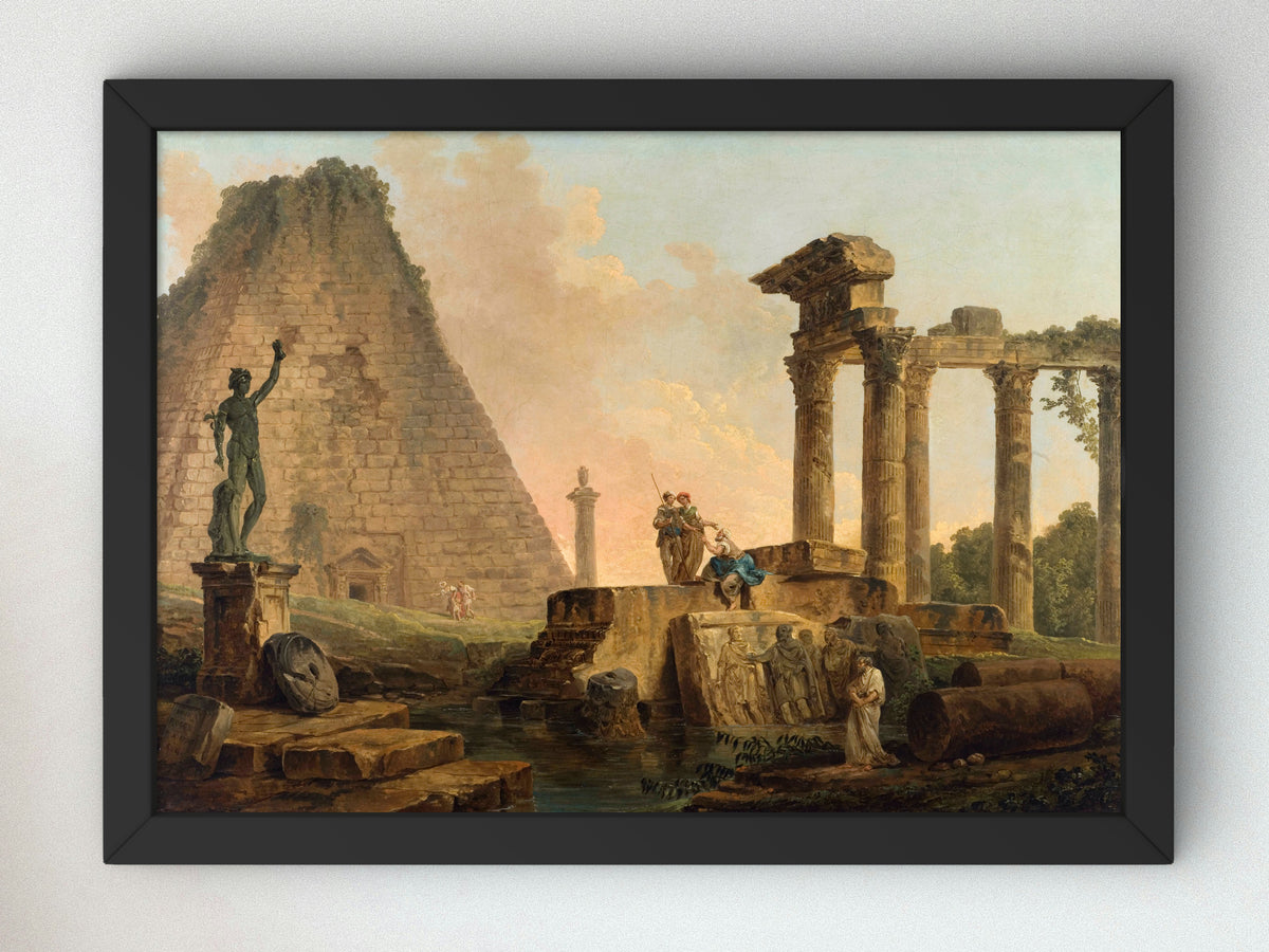 Roman Ruins by Hubert Robert 1776, Wall Art Print, Fine Art Reproduction, Museum Quality Decor, Poster