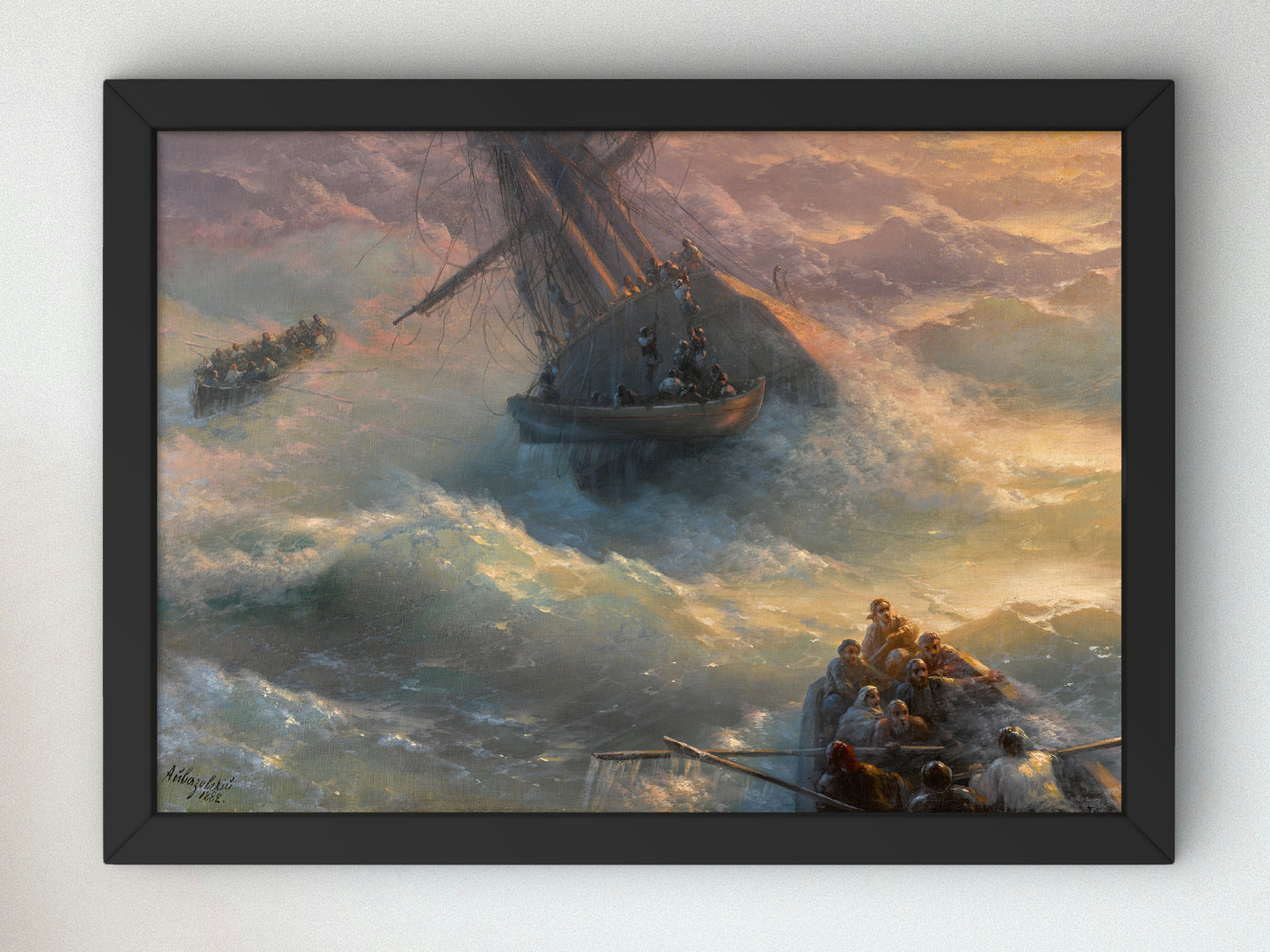 Abandoning Ship by Ivan Konstantinovich Aivazovsky 1882, Wall Art Print, Fine Art Reproduction, Museum Quality Decor, Poster
