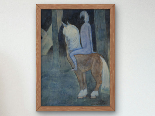 The Blue Rider by Léon Spilliaert 1934, Wall Art Print, Fine Art Reproduction, Museum Quality Decor, Poster