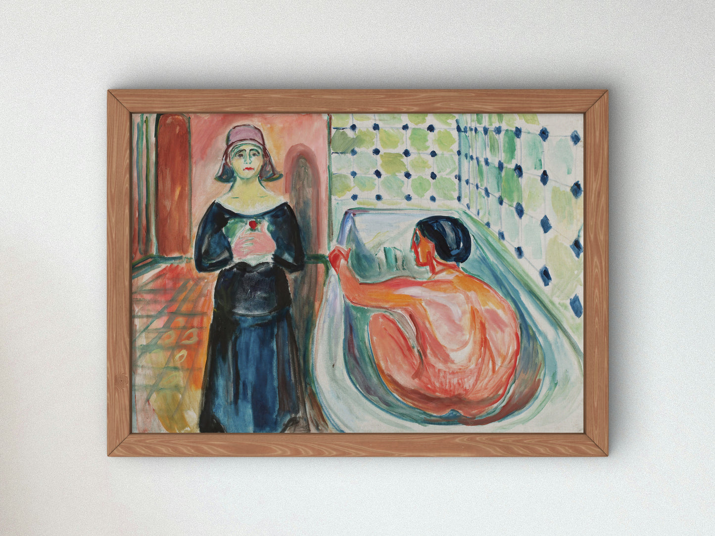 Marat in the Bath and Charlotte Corday by Edvard Munch 1930, Wall Art Print, Fine Art Reproduction, Museum Quality Decor, Poster