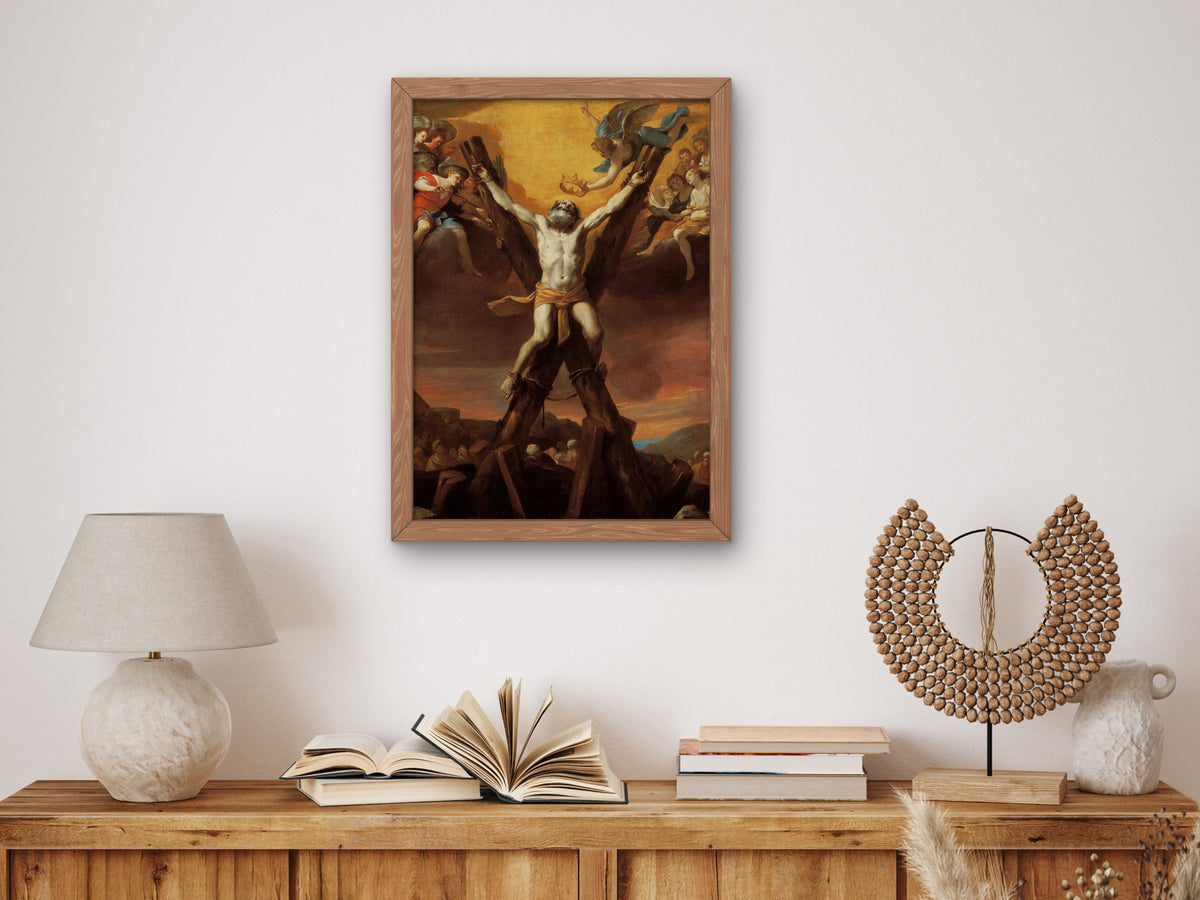 The Crucifixion of St Andrew by Mattia Preti 1651, Wall Art Print, Fine Art Reproduction, Museum Quality Decor, Poster
