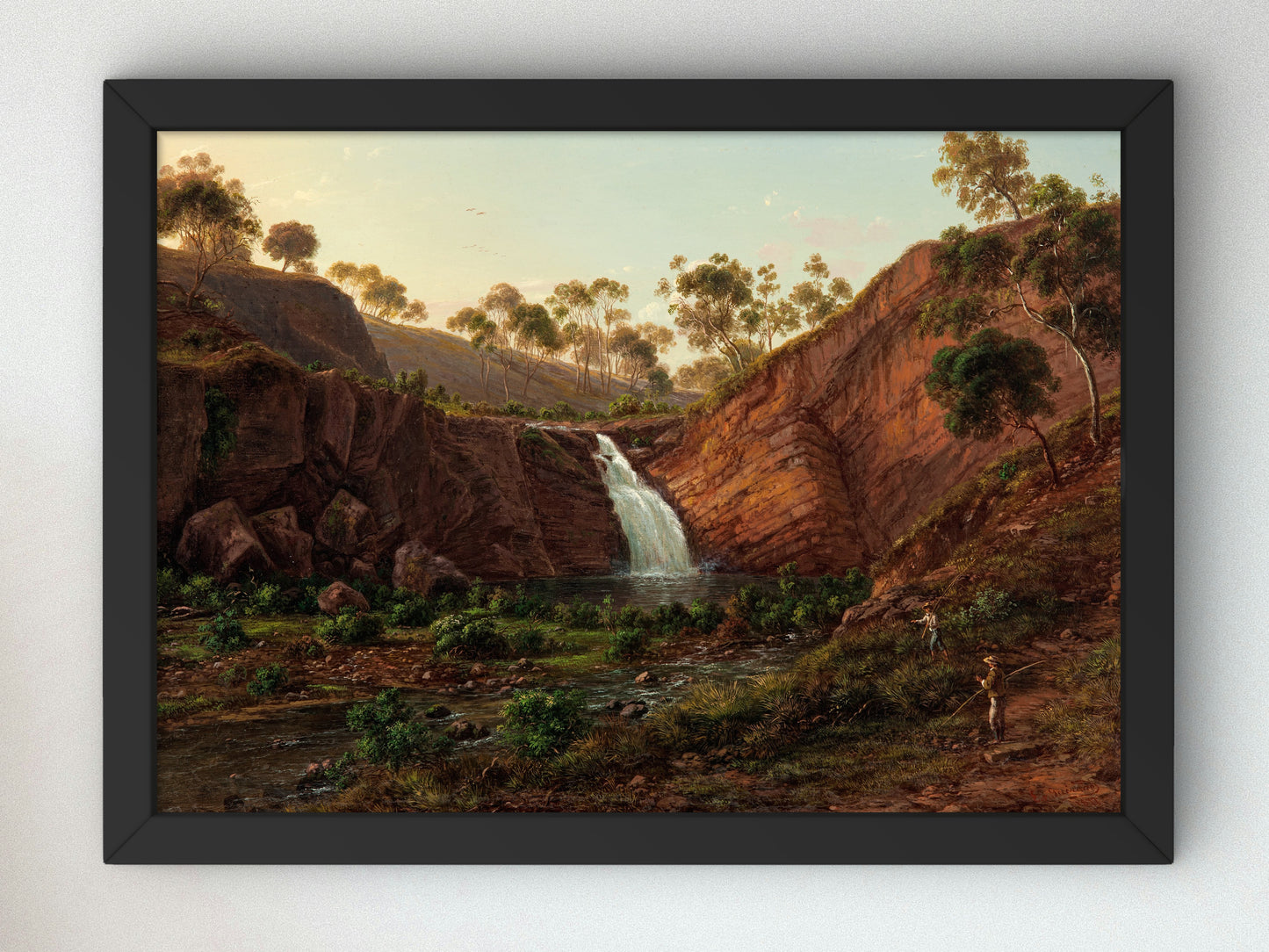 Waterfall on the Clyde River, Tasmania by Eugene von Guérard 1877, Wall Art Print, Fine Art Reproduction, Museum Quality Decor, Poster