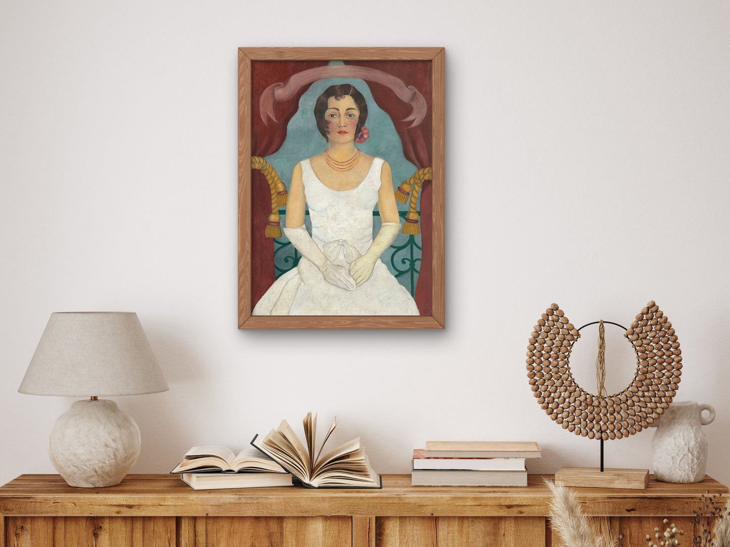 Portrait of a Lady in White by Frida Kahlo 1929, Wall Art Print, Fine Art Reproduction, Museum Quality Decor, Poster