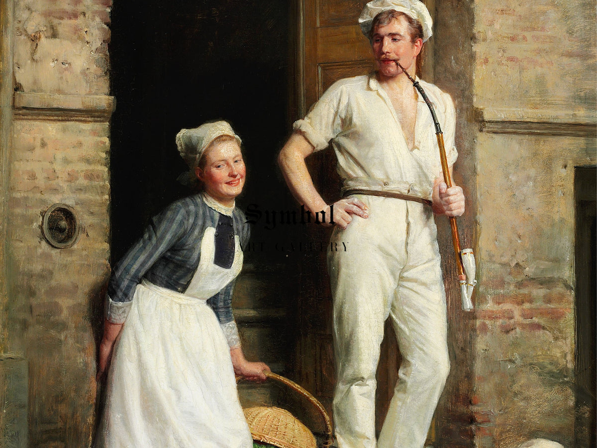 A Baker Cooling Himself by Carl Bloch 1888, Wall Art Print, Fine Art Reproduction, Museum Quality Decor, Poster