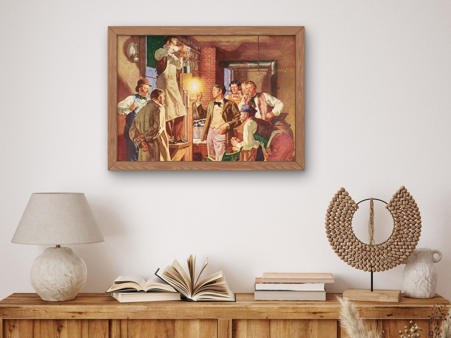 February Eleventh Marks the Centennial of the Birth of Thomas Edison Inventor of the Incandescent Lamp by Dean Cornwell 1947, Wall Art Print