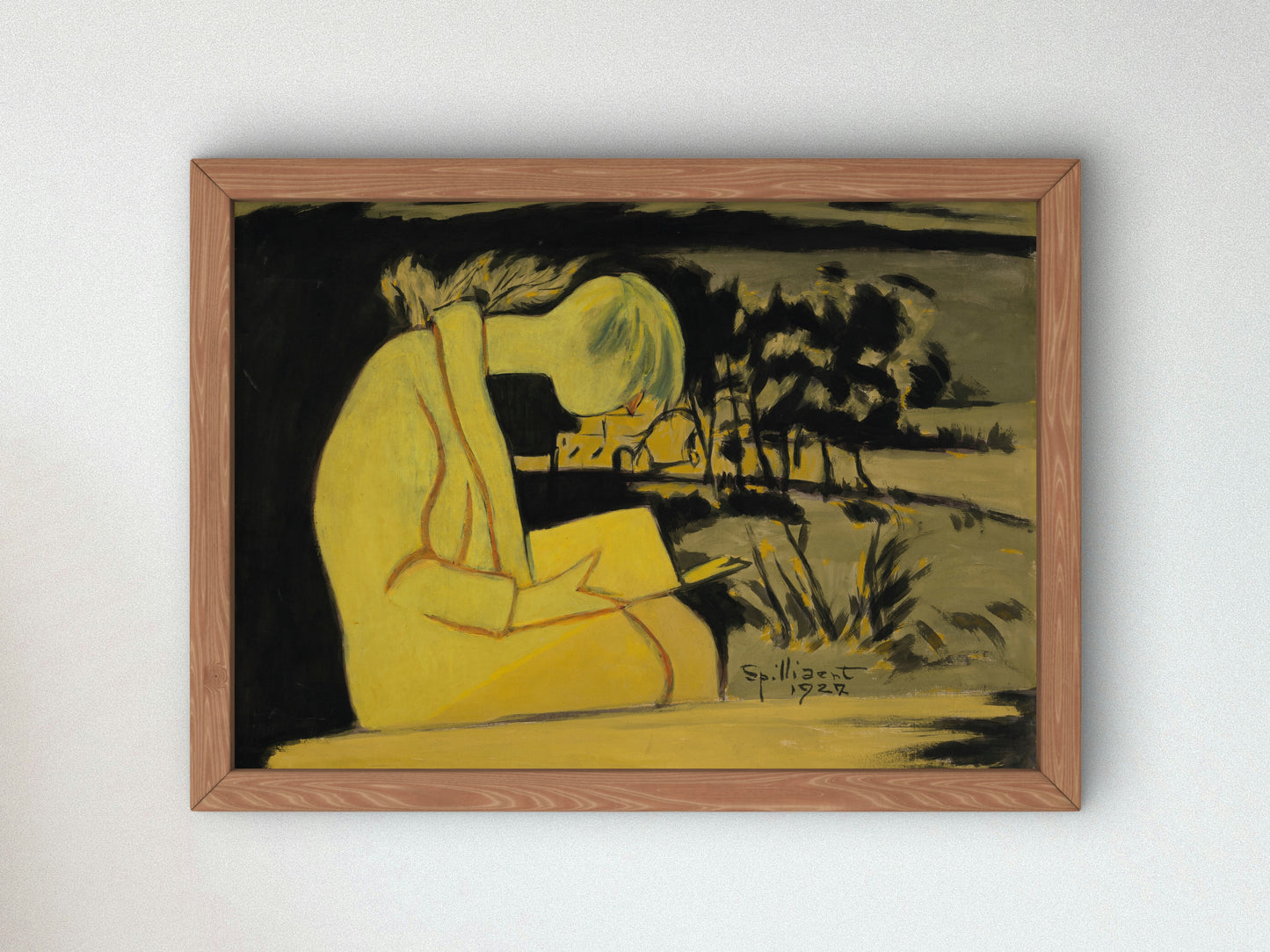 Young Girl in Yellow Reading by Léon Spilliaert 1927, Wall Art Print, Fine Art Reproduction, Museum Quality Decor, Poster