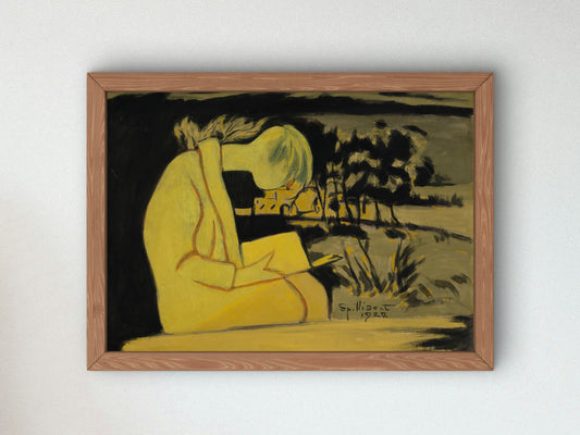 Young Girl in Yellow Reading by Léon Spilliaert 1927, Wall Art Print, Fine Art Reproduction, Museum Quality Decor, Poster