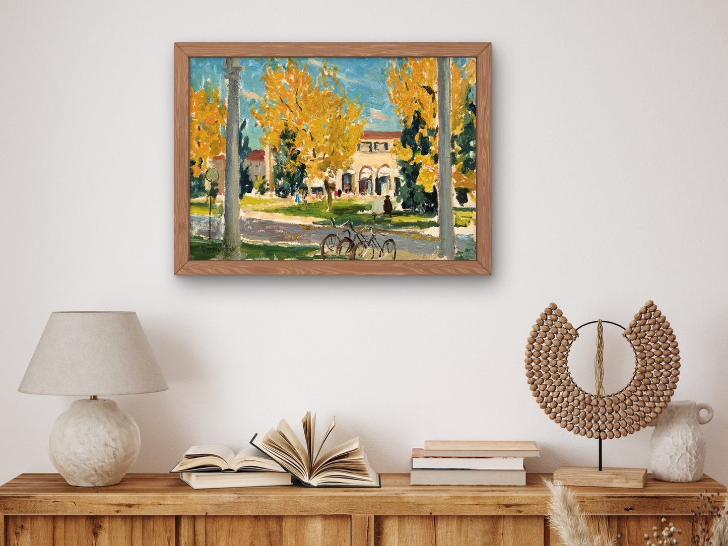Colonnades of Canberra's Civic Centre by Ethel Carrick 1944, Wall Art Print, Fine Art Reproduction, Museum Quality Decor, Poster