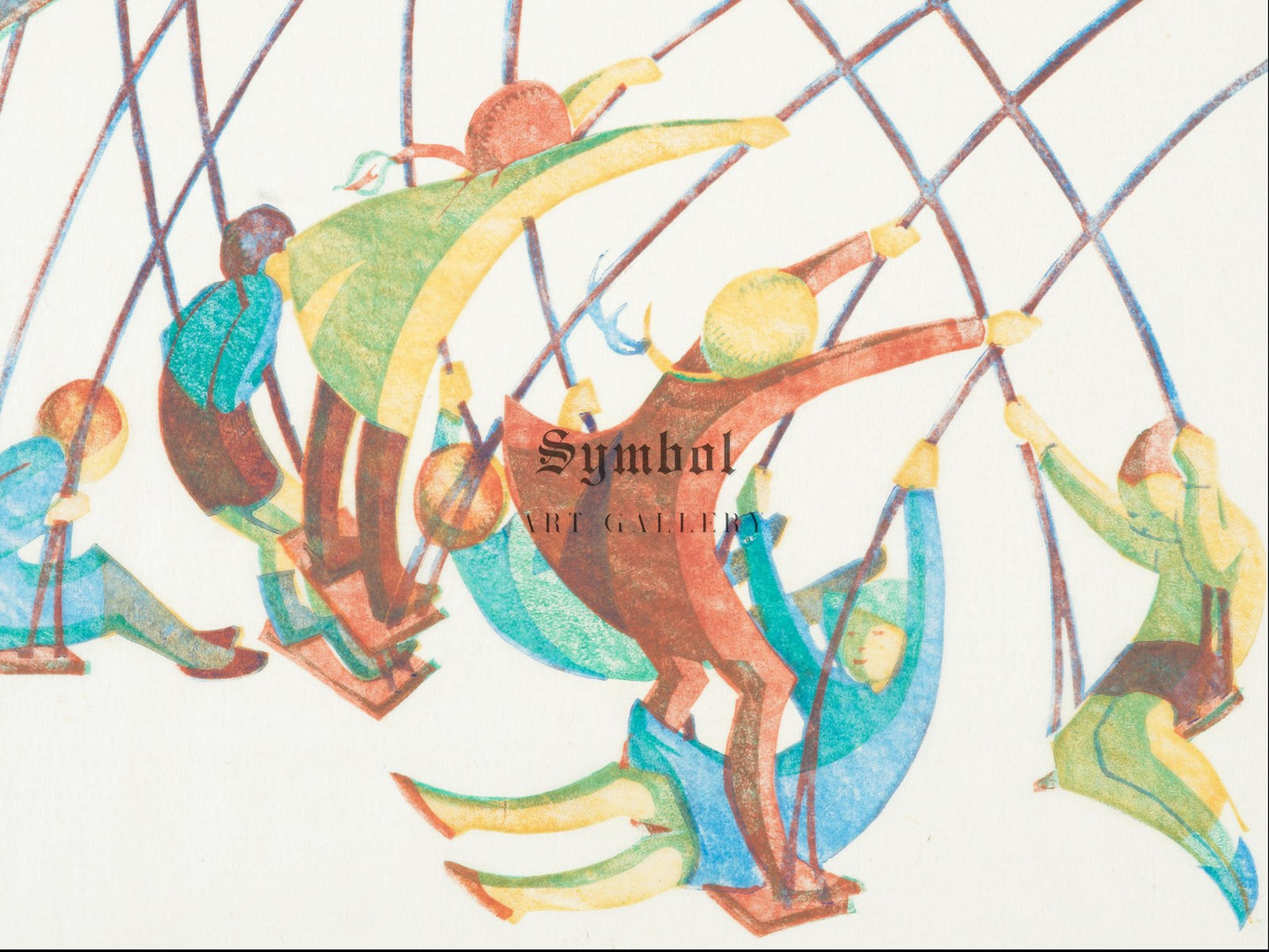 Swings by Ethel Spowers 1932, Wall Art Print, Fine Art Reproduction, Museum Quality Decor, Poster
