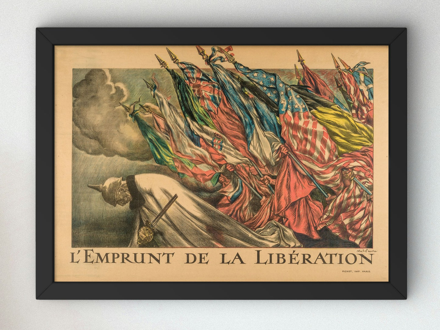 L'Emprunt de la Libération by Abel Faivre 1918, Wall Art Print, Fine Art Reproduction, Museum Quality Decor, Poster