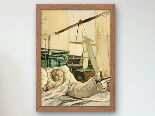 A Child Bomb Victim Receiving Penicillin Treatment by Ethel Gabain 1944, Wall Art Print, Fine Art Reproduction, Museum Quality Decor, Poster