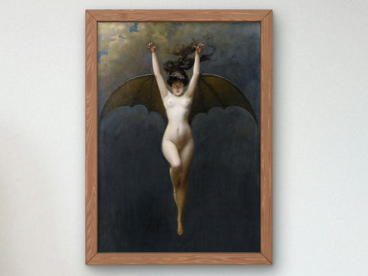 The Bat Woman by Albert Joseph Pénot 1890, Wall Art Print, Fine Art Reproduction, Museum Quality Decor, Poster