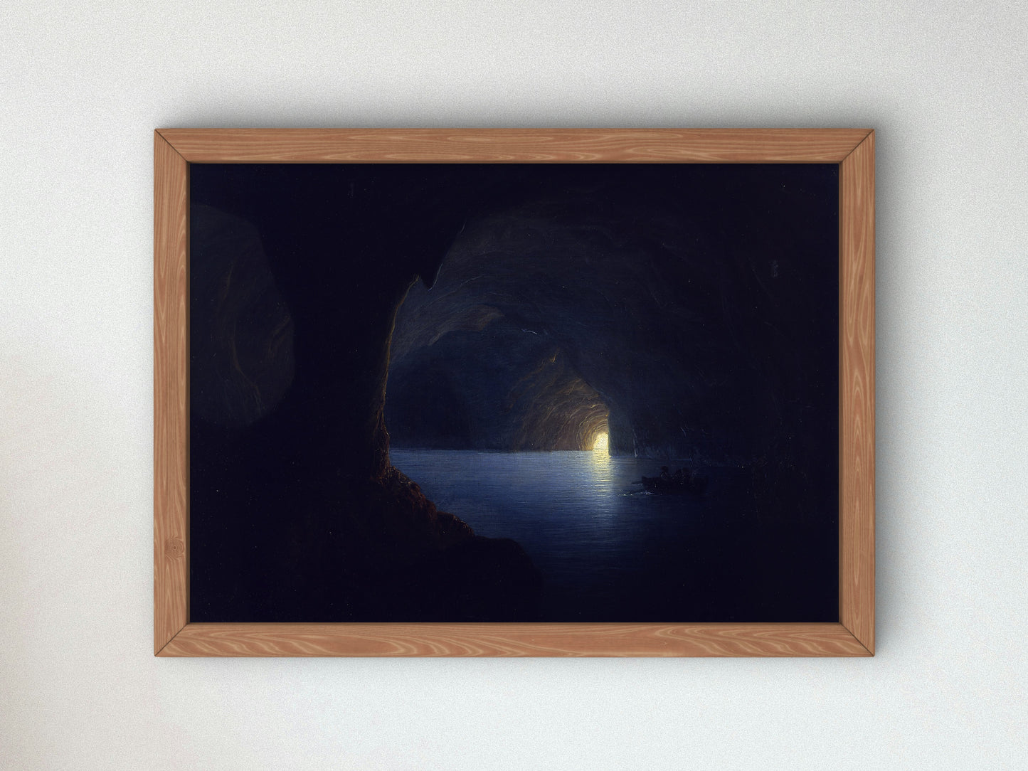 The Blue Grotto in Capri by Carl Friedrich Seiffert 1860, Wall Art Print, Fine Art Reproduction, Museum Quality Decor, Poster