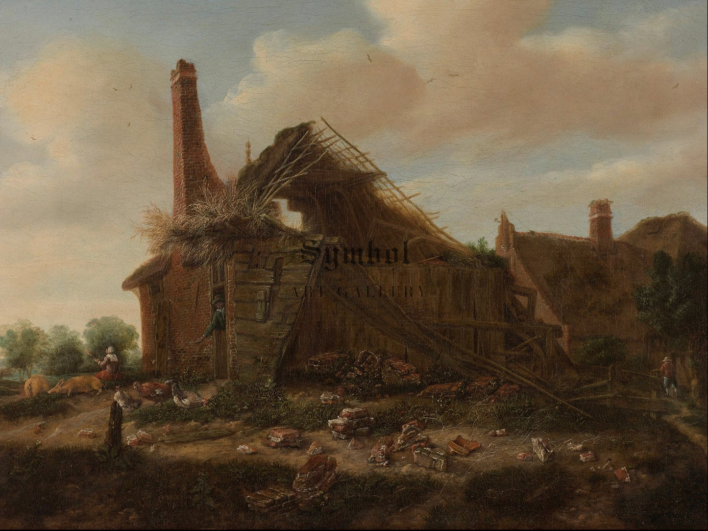 Farmhouse in Ruins by Emanuel Murant, Wall Art Print, Fine Art Reproduction, Museum Quality Decor, Poster