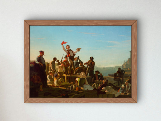 Jolly Flatboatmen in Port by George Caleb Bingham 1857, Wall Art Print, Fine Art Reproduction, Museum Quality Decor, Poster