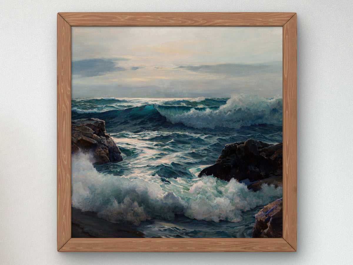 The Invading Surf by Frederick Judd Waugh, Wall Art Print, Fine Art Reproduction, Museum Quality Decor, Poster