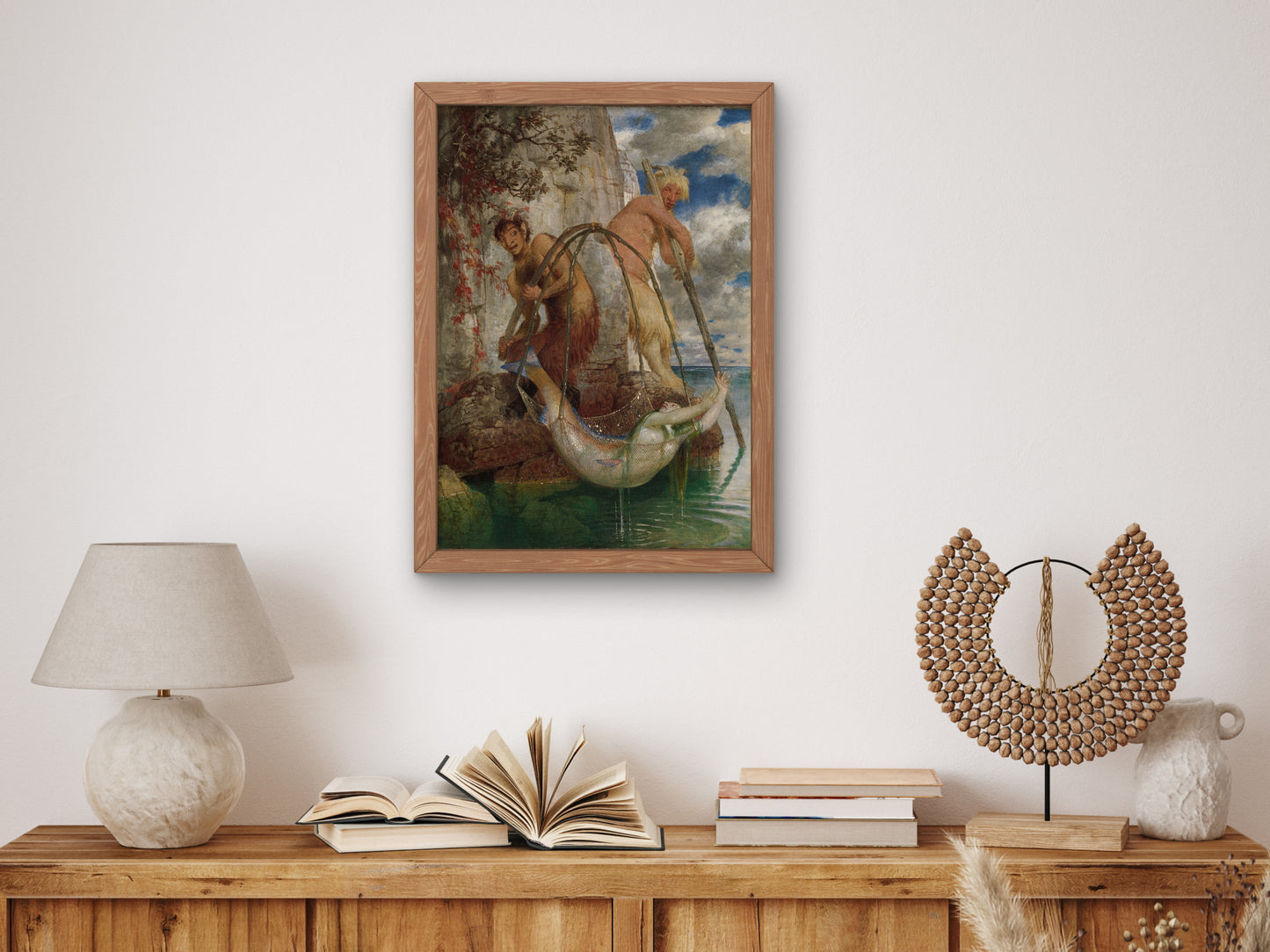 Two Fishing Pans by Arnold Böcklin 1874, Wall Art Print, Fine Art Reproduction, Museum Quality Decor, Poster