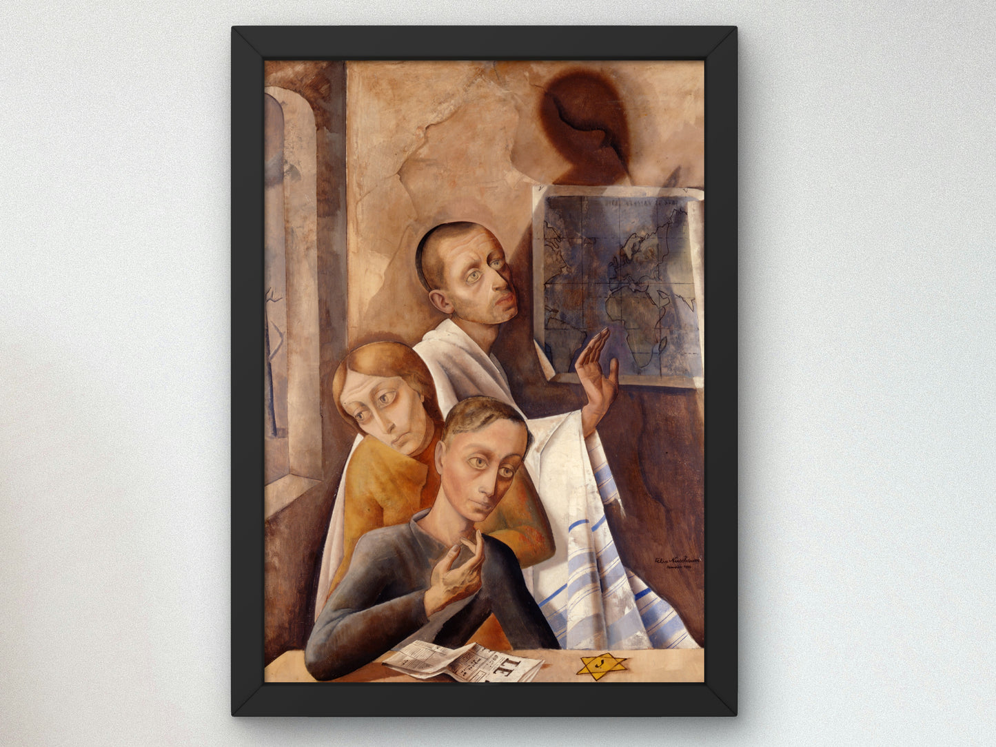 Portrait of Three by Felix Nussbaum 1944, Wall Art Print, Fine Art Reproduction, Museum Quality Decor, Poster
