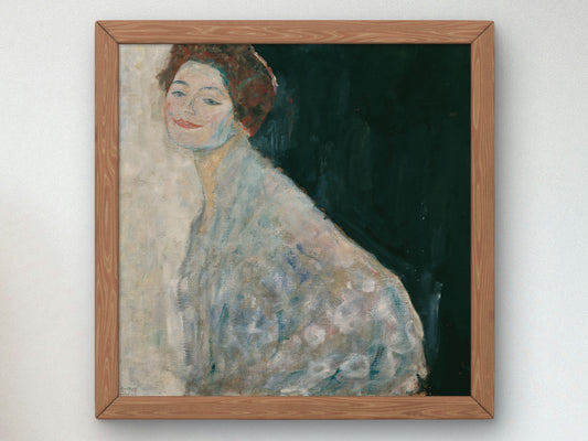Lady in White by Gustav Klimt 1917, Wall Art Print, Fine Art Reproduction, Museum Quality Decor, Poster