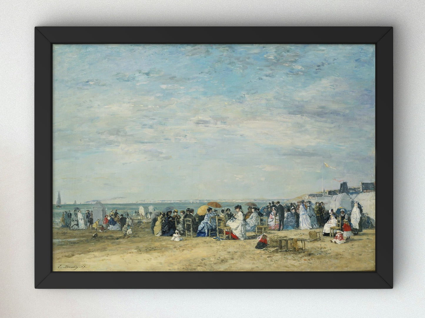 Beach of Trouville by Eugène Boudin 1867, Wall Art Print, Fine Art Reproduction, Museum Quality Decor, Poster