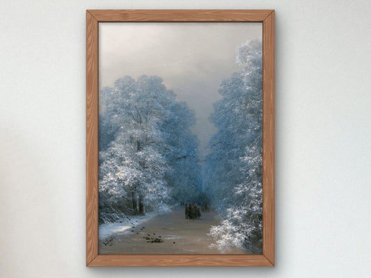 Winter Landscape by Ivan Konstantinovich Aivazovsky 1876, Wall Art Print, Fine Art Reproduction, Museum Quality Decor, Poster