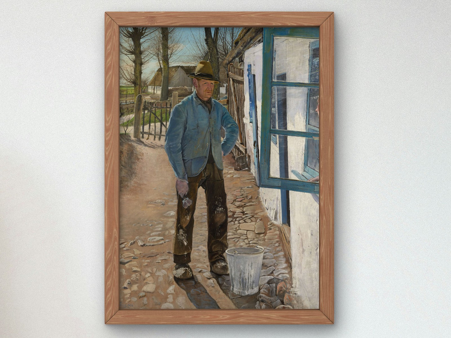 Whitewashing the Old House by Laurits Andersen Ring 1908, Wall Art Print, Fine Art Reproduction, Museum Quality Decor, Poster