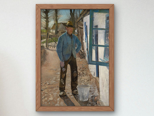 Whitewashing the Old House by Laurits Andersen Ring 1908, Wall Art Print, Fine Art Reproduction, Museum Quality Decor, Poster