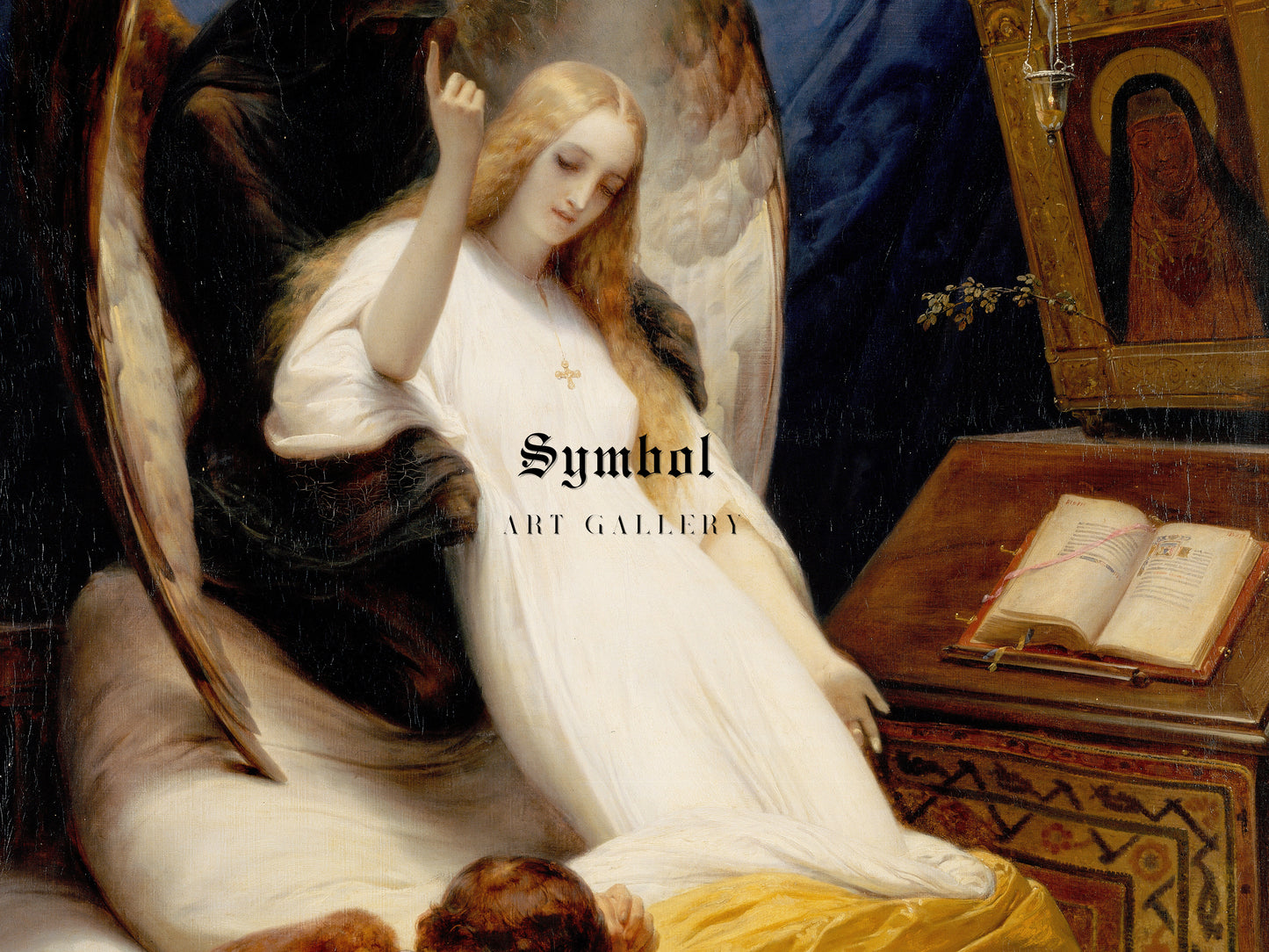 Angel of Death by Horace Vernet 1851, Wall Art Print, Fine Art Reproduction, Museum Quality Decor, Poster
