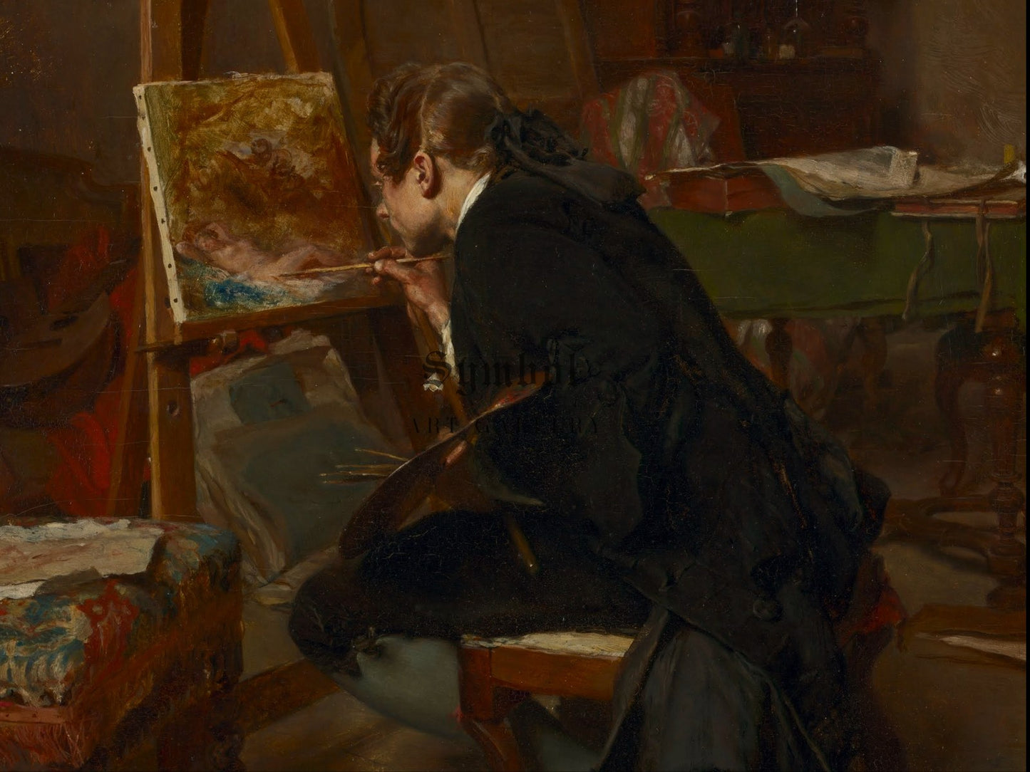 A Painter by Ernest Meissonier 1855, Wall Art Print, Fine Art Reproduction, Museum Quality Decor, Poster