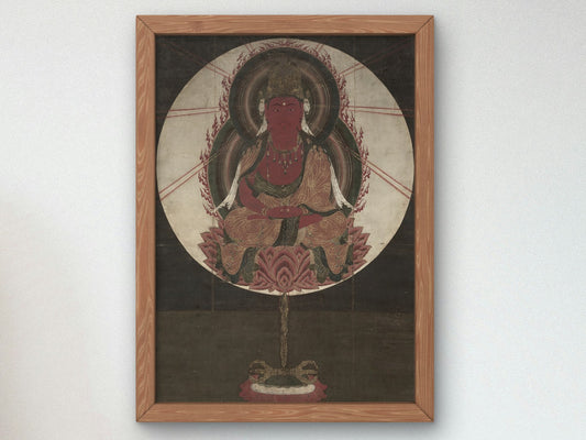 Red Amida by Unknown Japanese artist 1300, Wall Art Print, Fine Art Reproduction, Museum Quality Decor, Poster