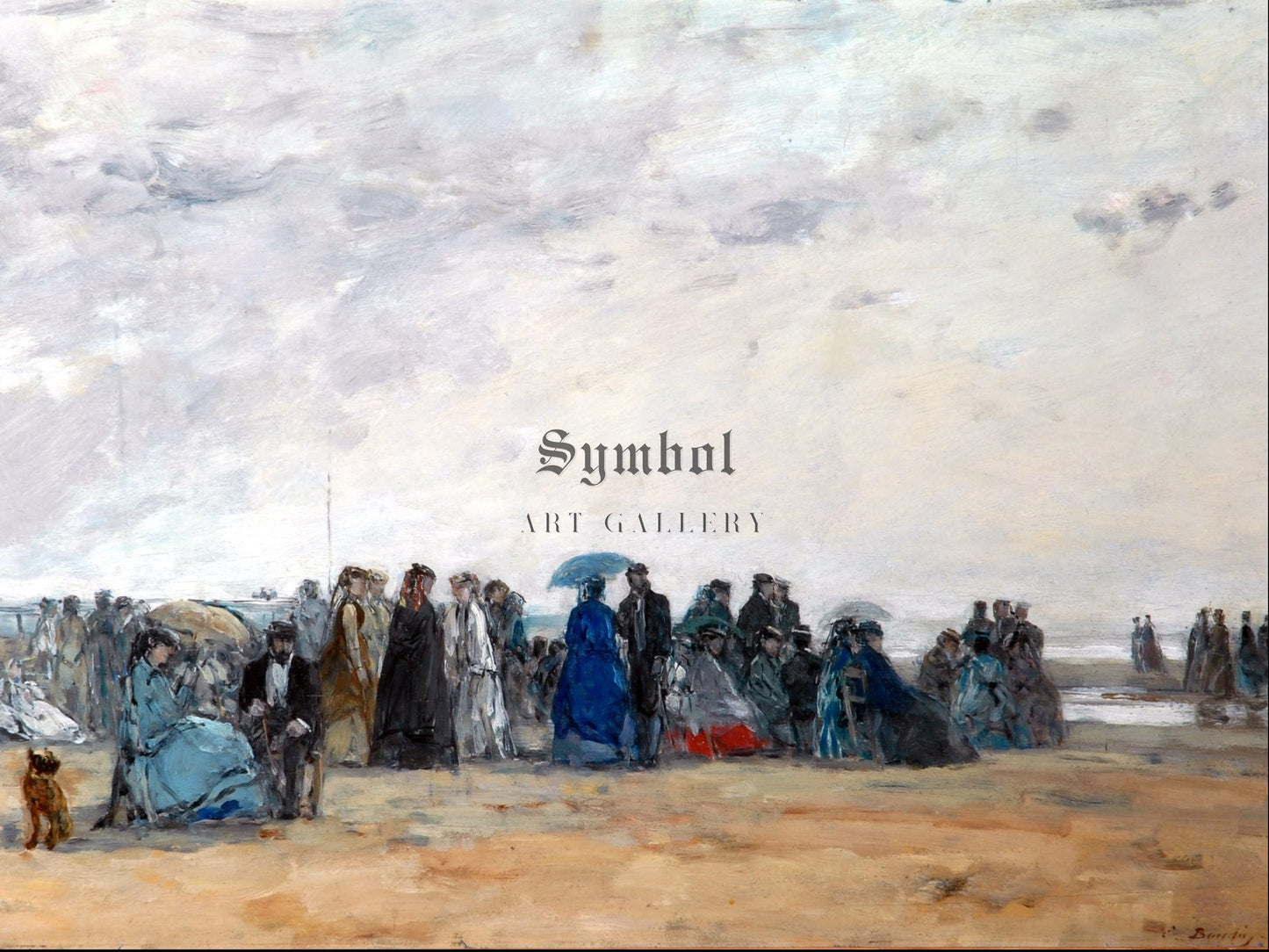 Beach Scene at Low Tide by Eugène Boudin 1867, Wall Art Print, Fine Art Reproduction, Museum Quality Decor, Poster
