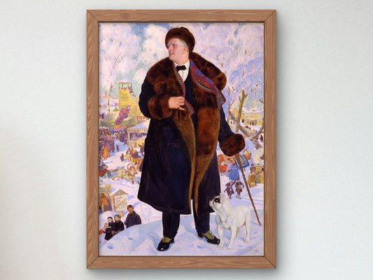 Portrait of Fyodor Chaliapin by Boris Koustodiev 1922, Wall Art Print, Fine Art Reproduction, Museum Quality Decor, Poster